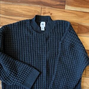 BDG Men's Charcoal Ribbed Crewneck Sweater